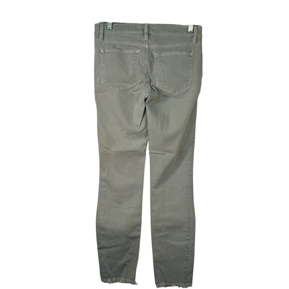 Loft Womens Modern Skinny Crop Jeans 24 00 Gray Cotton Mid-Rise Frayed Hem Denim - Picture 3 of 7